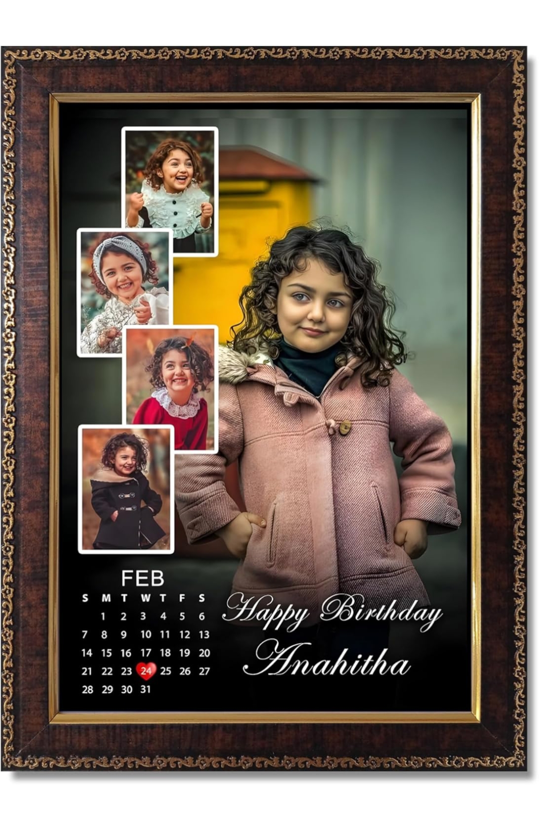 Customize Photo Frame 4×6 & A4 Size Personalized Gift for Birthday, Anniversary, Wedding Gift For Husband, Wife, Couple Synthetic Wooden Wall Hanging photo frame